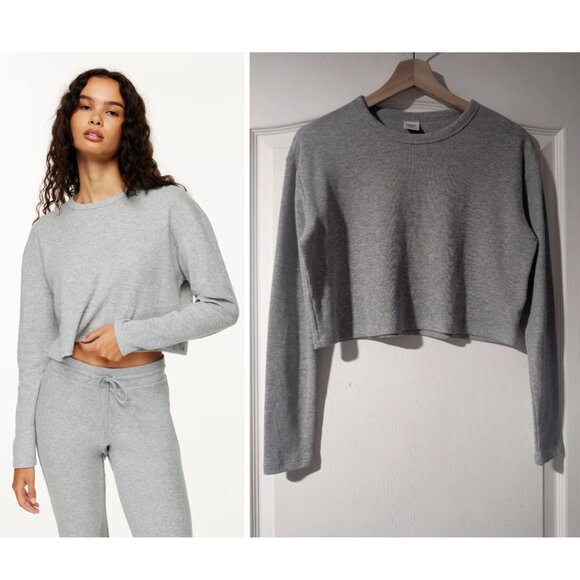 Aritzia Sunday Best | Baby Waffle Longsleeve In Grey - Picture 1 of 11